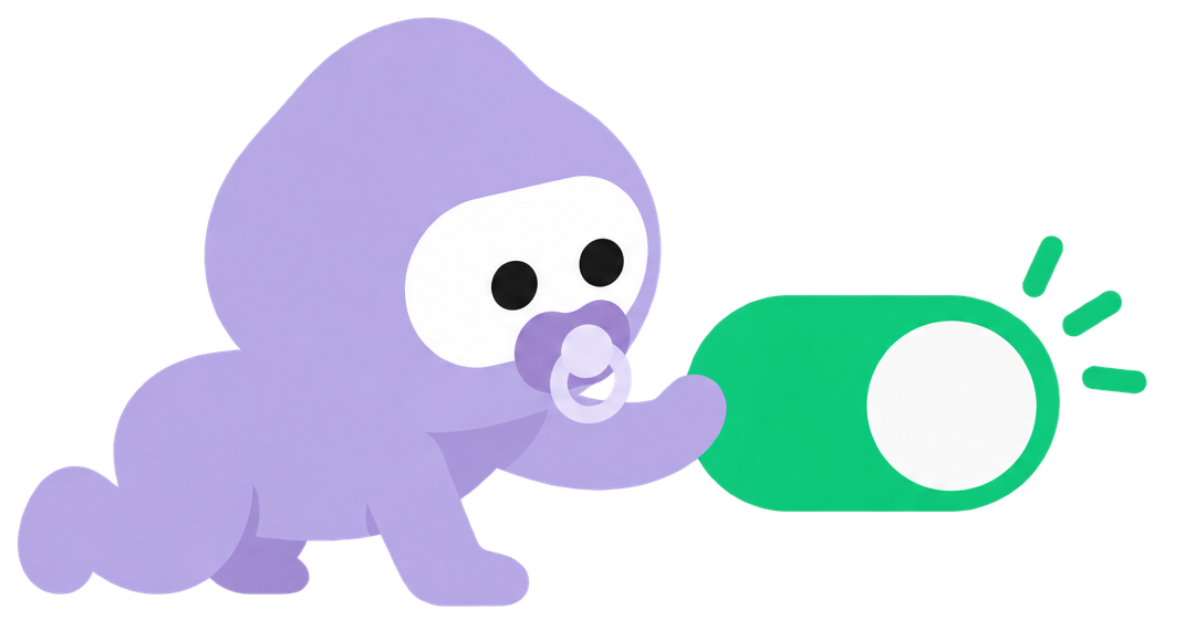 Baby agent flipping an auto-mode switch on